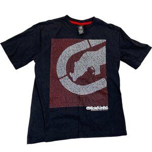 Ecko Unltd Mens Black & Red Graphic T-Shirt L 100% Cotton